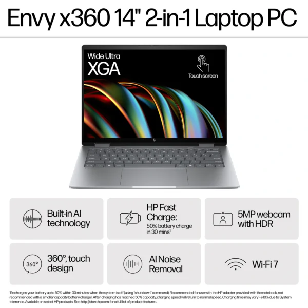 HP ENVY 14-FC0023DX Intel Core Ultra 7-155U 16GB RAM 1TB SSD 14 Inch Display Laptop - 9T8G4UA - Image 11