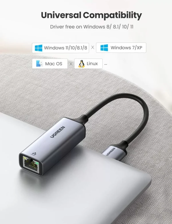 UGREEN USB 3.0 to RJ45 Gigabit Ethernet Adapter – CM209 – Gray - Image 4