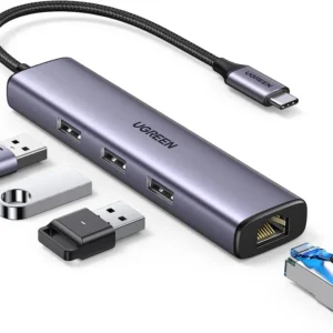 UGREEN CM475 20915 USB-C to USB 3.0 Hub (3 Ports) + Gigabit Ethernet 4 In 1 Hub