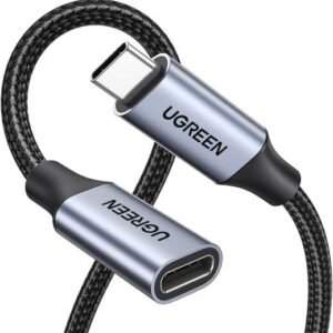 UGREEN US372 USB C Male To Female Cord 0.5M, Braided Type-C Extension Cable 10Gbps Data Transfer