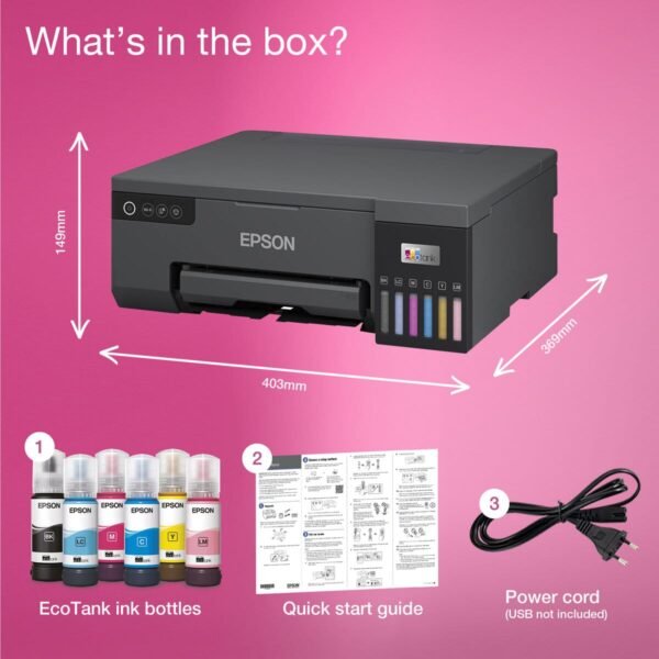 Epson EcoTank L8050 Ink Tank Wireless High Volume Photo Printer-Can Print CD's and PVC ID Cards - Image 4