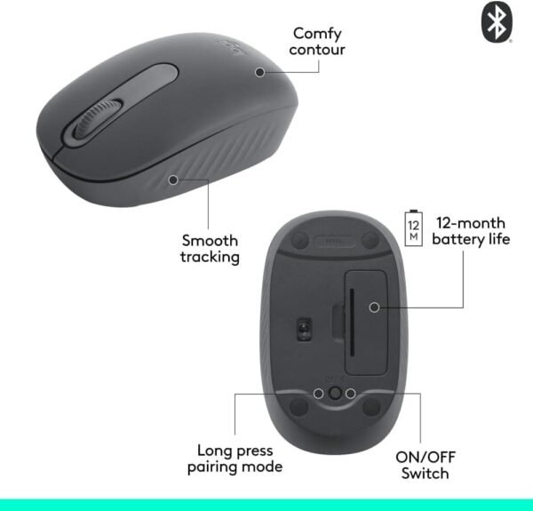 Logitech M196 Bluetooth Wireless Mouse - Graphite - Image 4
