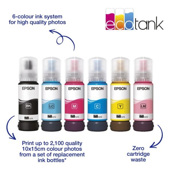 Epson EcoTank L8050 Ink Tank Wireless High Volume Photo Printer-Can Print CD's and PVC ID Cards - Image 3