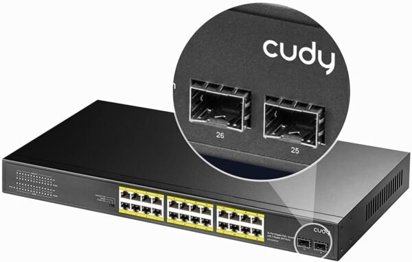 CUDY 24-PORT GIGABIT PoE(300watts) Switch with 2 Gigabit SFP Slot - Image 5
