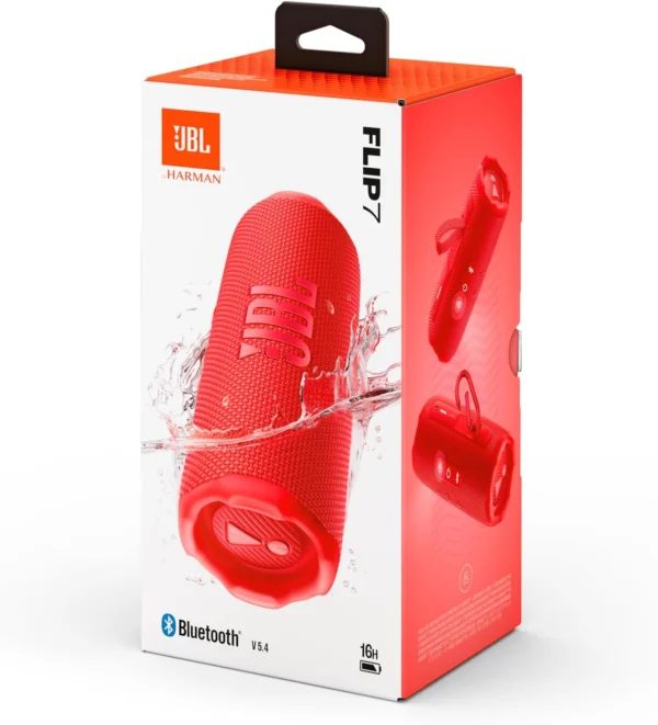JBL Flip 7 - JBL Pro Sound with AI Sound Boost up to 16 hours of playtime multi-speaker connection via Auracast and waterproof Speaker – Red - Image 10