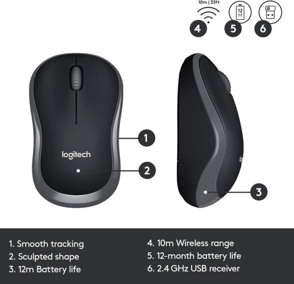 Logitech MK330 Wireless Keyboard and Mouse Combo - Black - Image 5