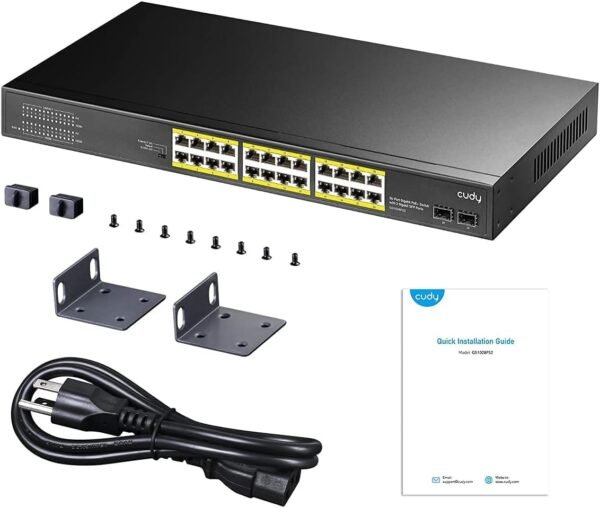 CUDY 24-PORT GIGABIT PoE(300watts) Switch with 2 Gigabit SFP Slot - Image 8