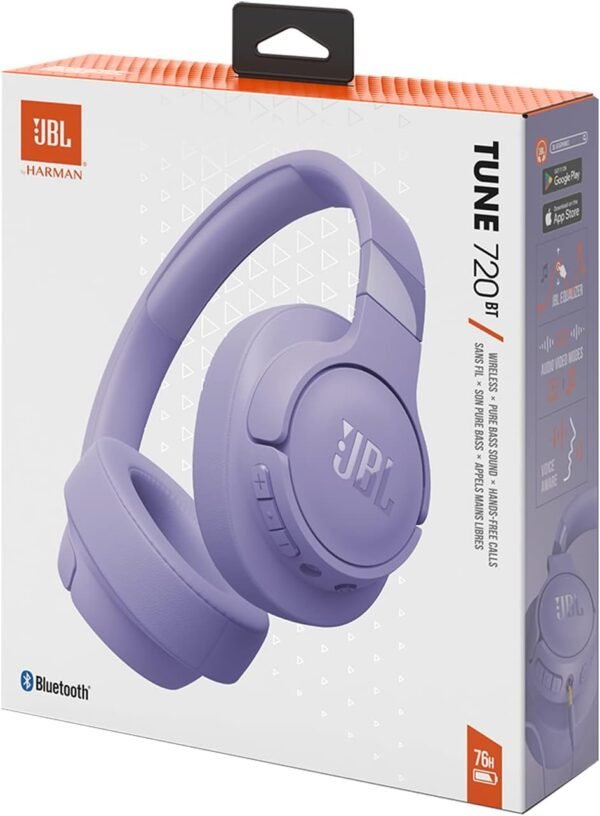 JBL Tune 720BT Wireless Over-Ear Headphones-Purple - Image 5