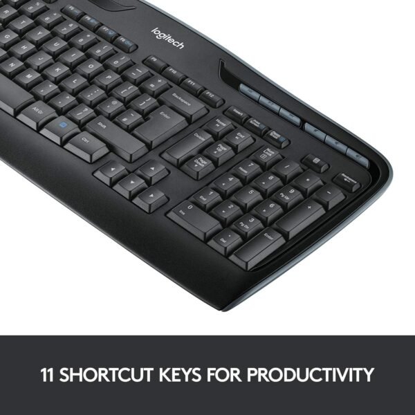 Logitech MK330 Wireless Keyboard and Mouse Combo - Black - Image 3