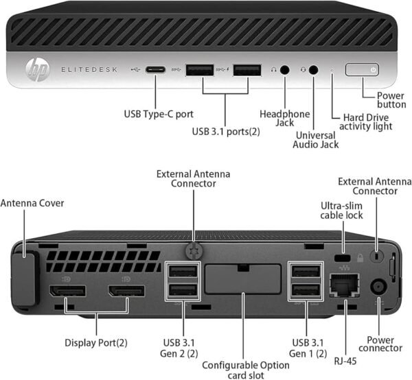 HP EliteDesk 800 G5 Mini 9th Gen Intel Core i5 8GB DDR4 Memory 256GB SSD Mini PC - Image 4
