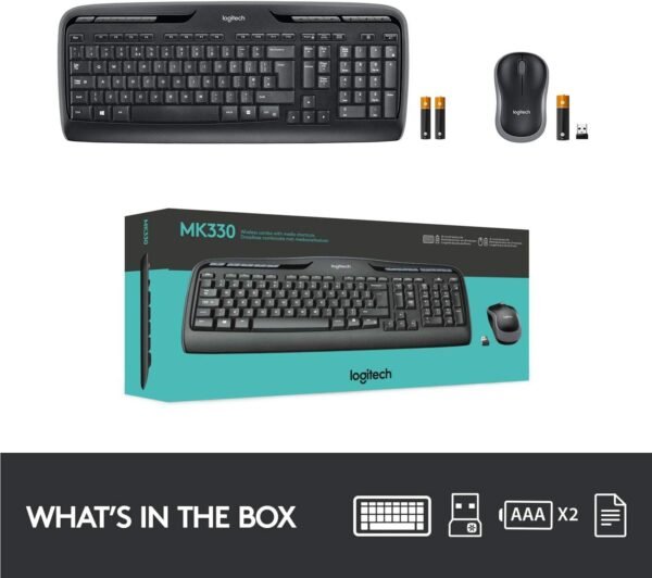 Logitech MK330 Wireless Keyboard and Mouse Combo - Black - Image 4