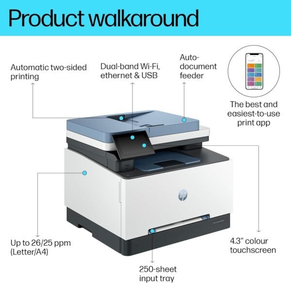 HP Color LaserJet Pro MFP 3303fdw Network Printer-Print Copy Scan - Image 3