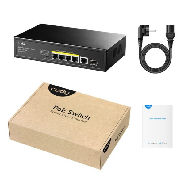 Cudy 5-Port Gigabit PoE+ Switch with 1 SFP Slot GS1005PTS1 - Image 4