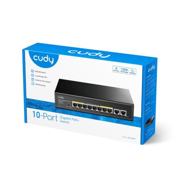 Cudy 10-Port Gigabit PoE+ Switch GS1010PE - Image 4