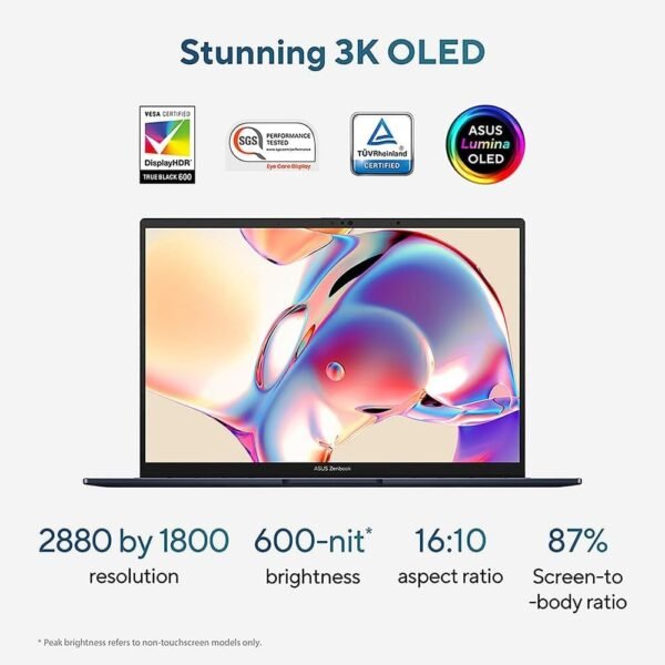 ASUS Zenbook 14X OLED UX3405MA Intel Core Ultra 9-185H 16GB RAM 1TB SSD 14.0" 120Hz 3K Touchscreen Display Laptop - Image 7