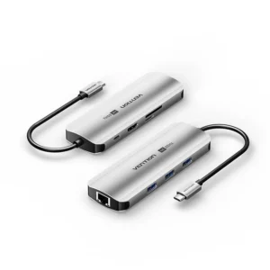 Vention 8-in-1 USB-C 100W Docking Station (3 x USB 3.0, RJ45, SD/TF,HDMI, 100W PD)-TQKHB