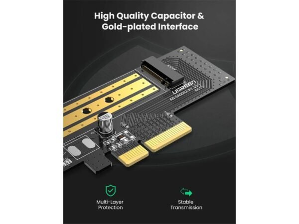 Ugreen CM302  70503 M.2 NVME to PCI-E 3.0×4 Express Card Adapter – Support 2230 2242 2260 2280 M.2 SSD - Image 3