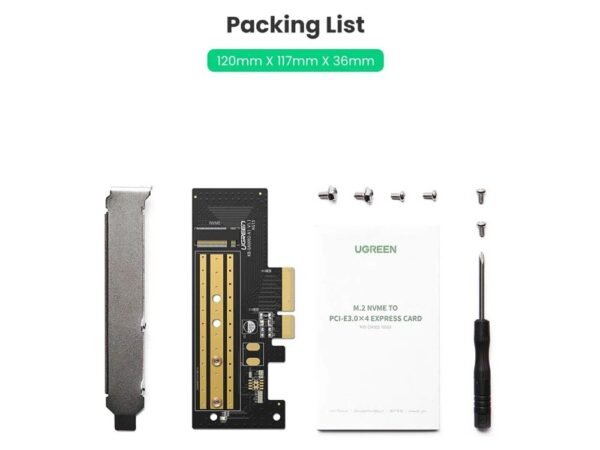 Ugreen CM302  70503 M.2 NVME to PCI-E 3.0×4 Express Card Adapter – Support 2230 2242 2260 2280 M.2 SSD - Image 2