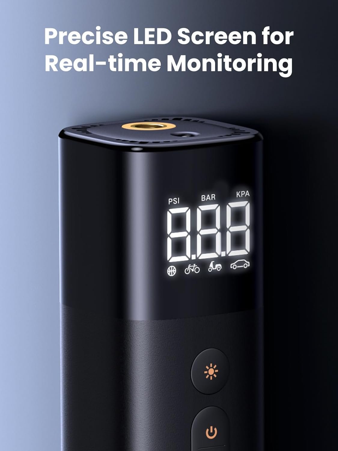 UGREEN Tyre Inflator Portable Air Pump 150PSI/10.3BAR DC 12V Air Compressor with LED Light, Tire Pressure Detection for Car, Bike, Motorcycle, Ball, Air Mattress, Pool Toys CD259 35573 - Image 8