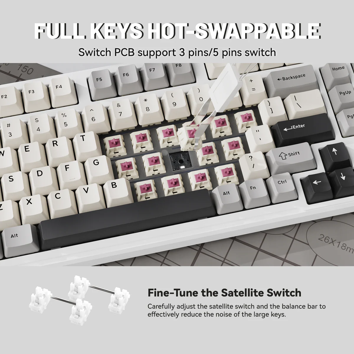 ATTACK SHARK X98 Full-size Wireless Mechanical Gaming Keyboard - Image 3