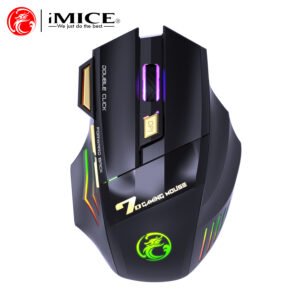 iMICE GW-X7 Bluetooth Rechargeable Optical Wireless Gaming Mouse with Finger Support, 3200DPI