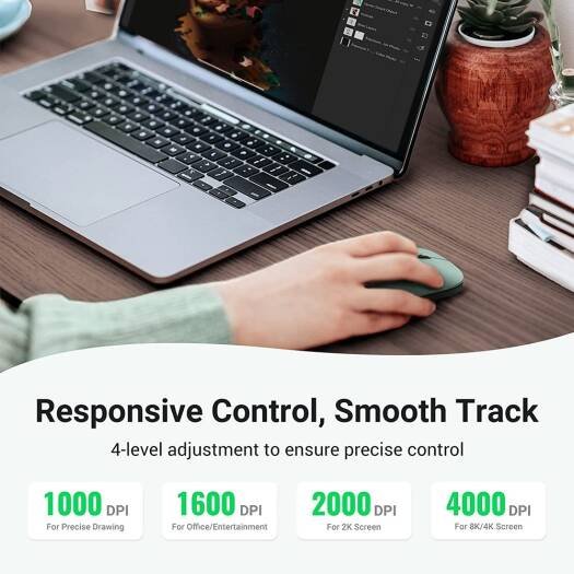 UGREEN Portable Wireless Mouse Green – MU001 – 90374 - Image 6