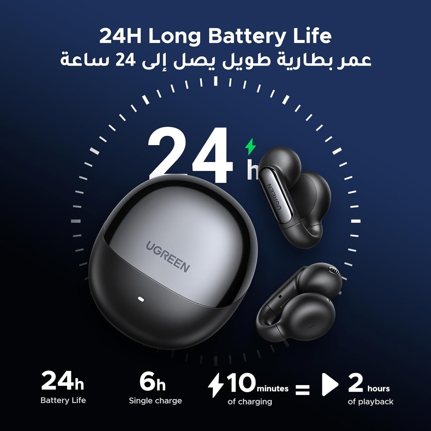 UGREEN HiTune S5 Headphones Wireless, Open-Ear Noise Cancelling Earbuds (Black) WS210 45760 - Image 10