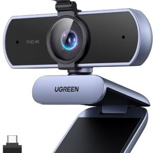 UGREEN CM831 65381 4K Webcam for PC Ultra HD Web Camera with Microphone, Privacy Cover, 70° Fov, PDAF Autofocus, USB A & USB C Adapter