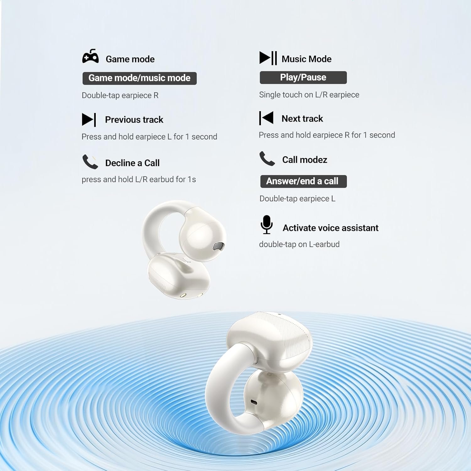 UGREEN HiTune S3 True Wireless Bluetooth Earbuds With Noise Cancellation (White) – WS209 - 45786 - Image 9