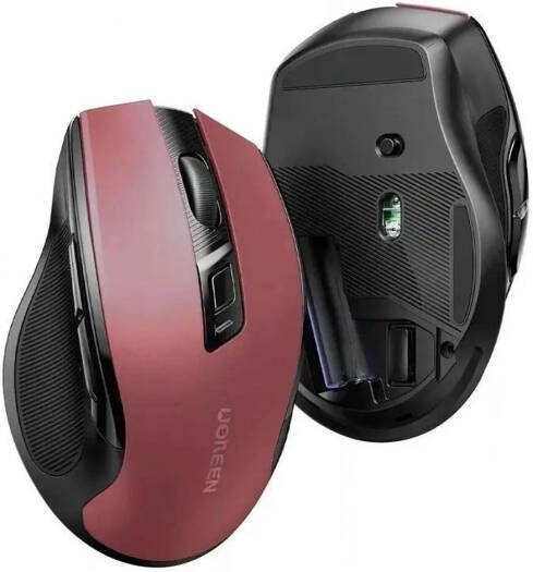 Ugreen Wireless Ergonomic Silent Mouse 2.4G Wireless & Bluetooth - Maroon | MU006 25752 - Image 5