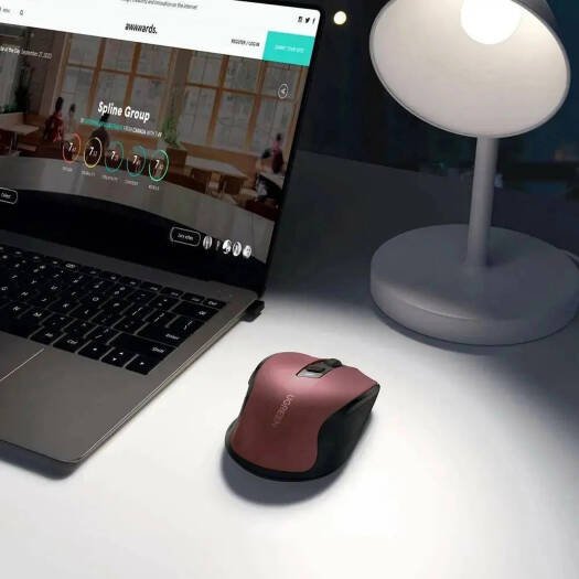 Ugreen Wireless Ergonomic Silent Mouse 2.4G Wireless & Bluetooth - Maroon | MU006 25752 - Image 3