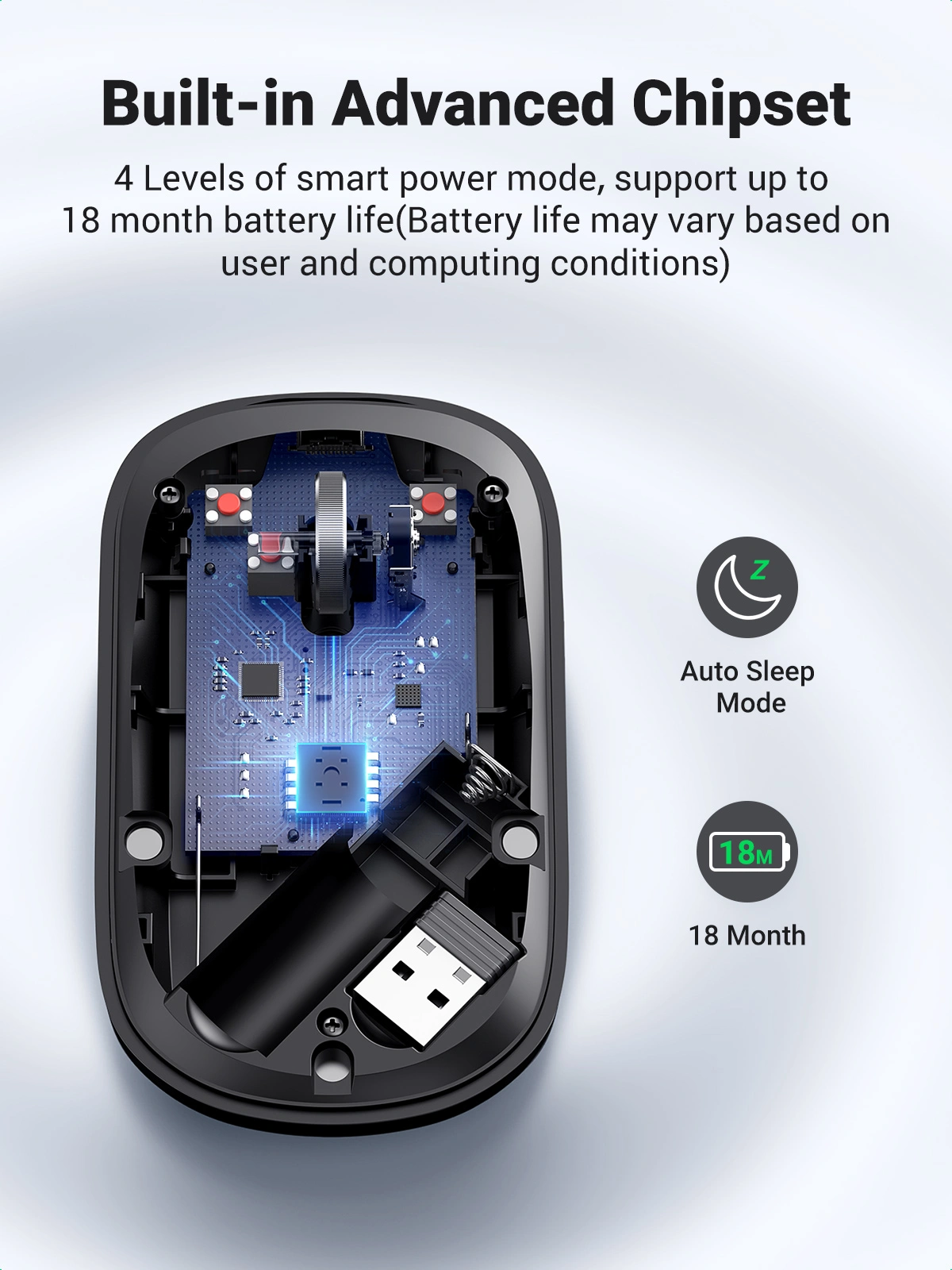 UGREEN Portable Wireless Mouse Black – MU001 – 90372 - Image 6