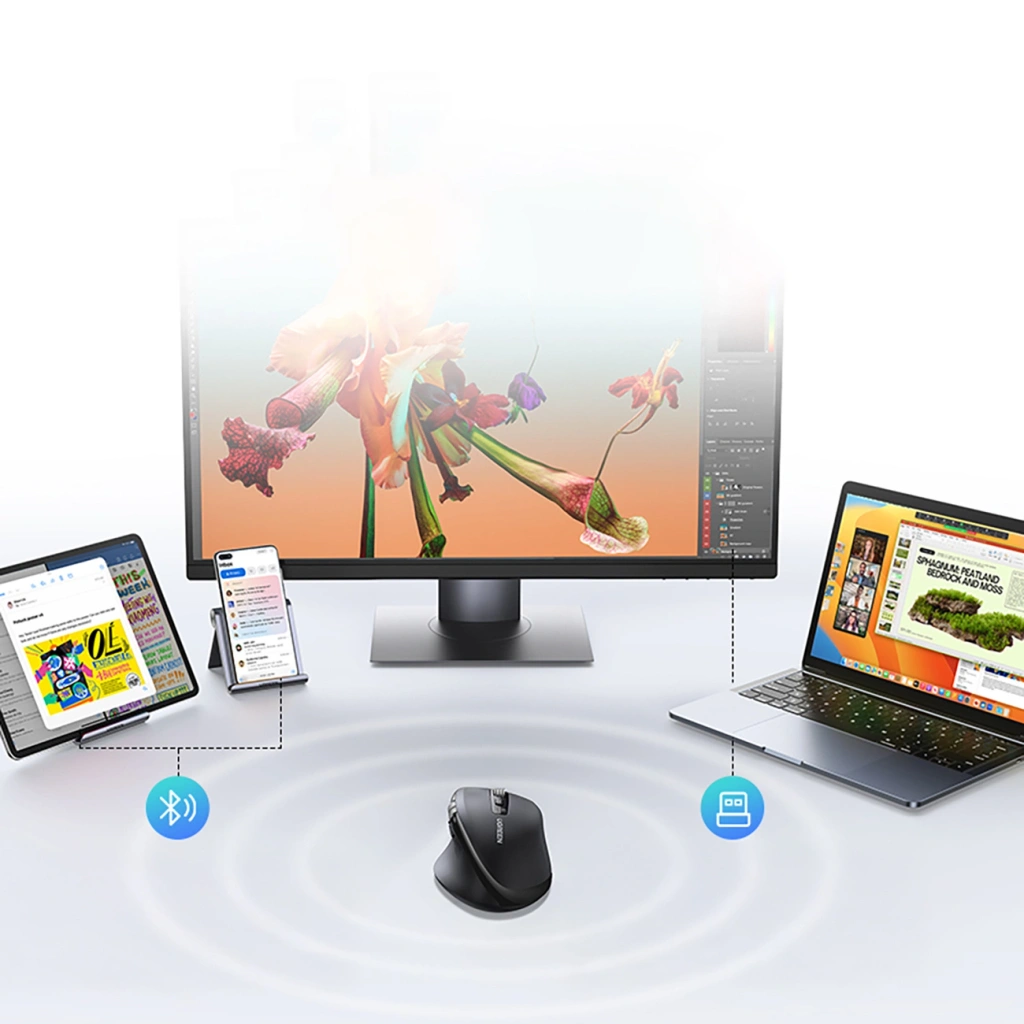 UGREEN Thumb Wheel & Side Scrolling Multi-Mode Wireless Bluetooth Mouse M751 45792 - Image 9