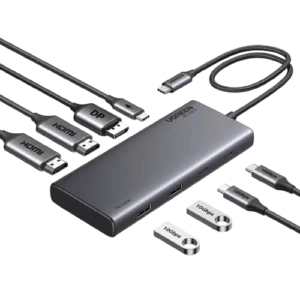 UGREEN CM639 35625 Triple Monitor USB-C Hub 8-Port Docking Station Multi Display Adapter Type-C Dock | USB-C to 2*USB3.0/2*USB-C 3.2 Gen 2/2*HDMI (4K @ 60 Hz)/1*DP(4K @ 60 Hz)/RJ45/SD&TF/100W PD