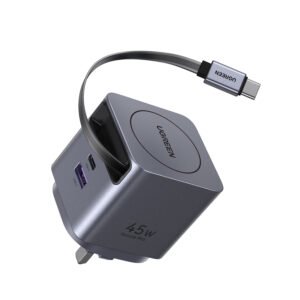 UGREEN 45W Nexode Pro GaN (USB-A*1 + Type-C*1) Fast Charger with Retractable Cable – X614 65823