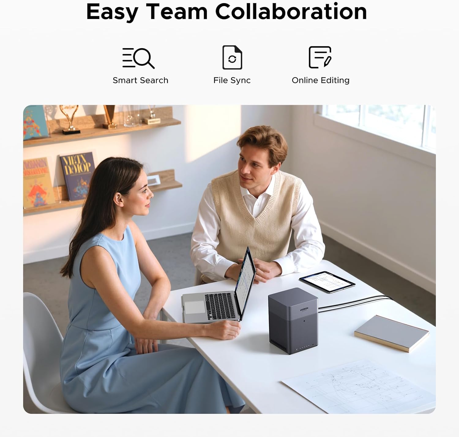UGREEN NAS DH4300 Plus 85660 4-Bay, Support Capacity up to 128TB (Diskless) | Remote Access, AI Photo Album, Beginner Friendly, 8GB LPDDR4X RAM, 2.5GbE, 4K HDMI, Network Attached Storage (Diskless) - Image 5